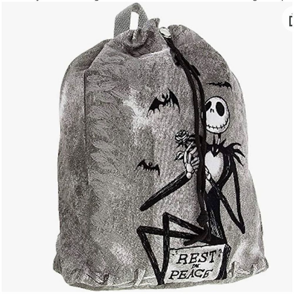 Disney Jack Skellington Rest in Peace Canvas Drawstring Backpack